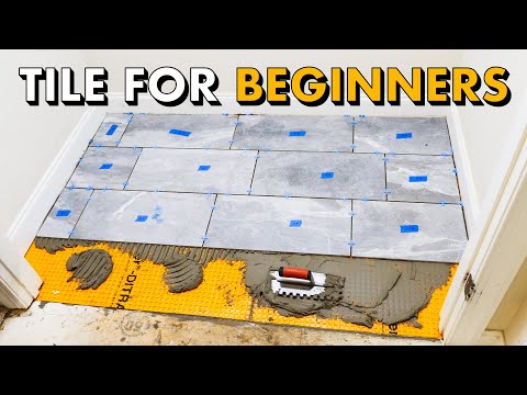 Installing TILE FLOOR for the FIRST TIME 🛠 How To Lay Tile Floor
