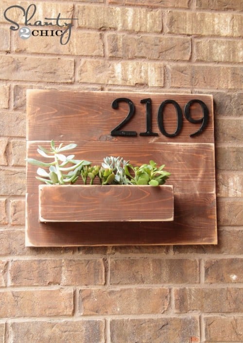 Address Number Wall Planter