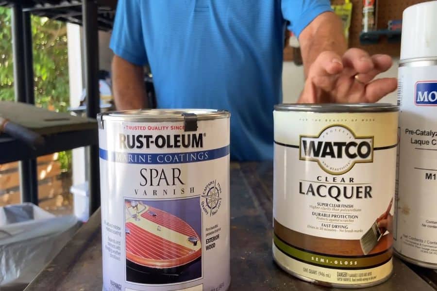 Spar varnish and Clear Lacquer cans